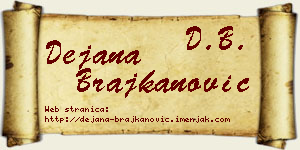 Dejana Brajkanović vizit kartica